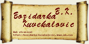 Božidarka Kuvekalović vizit kartica